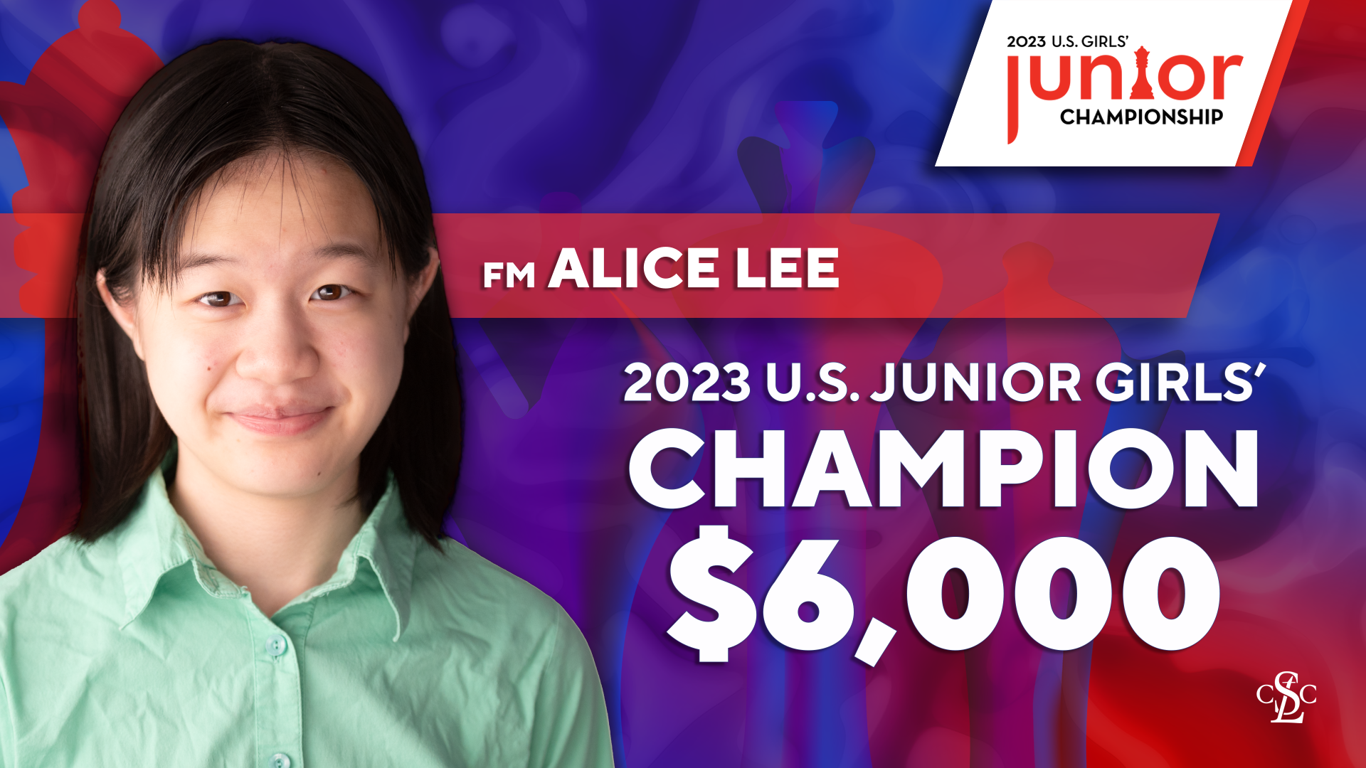 FM Alice Lee wins the 2023 US Girls Championship (with one round