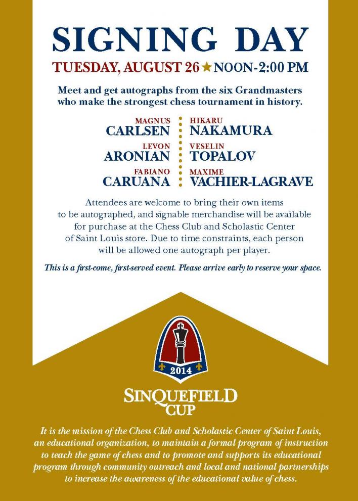 2014 Sinquefield Cup signing day