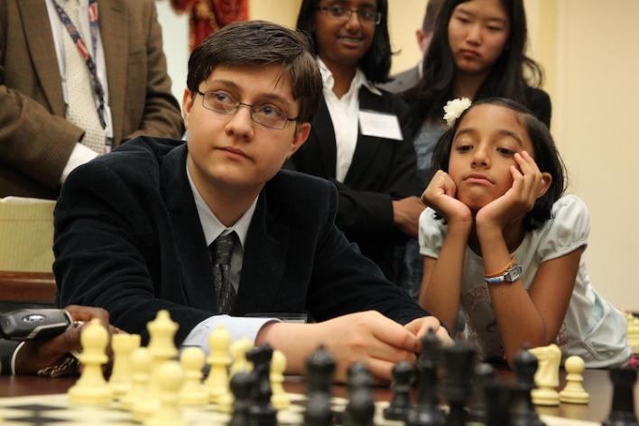 Sam Sevian is just one GM norm away from shattering the record as the youngest-ever grandmaster in U.S. history. (Paul Morigi/AP Images)