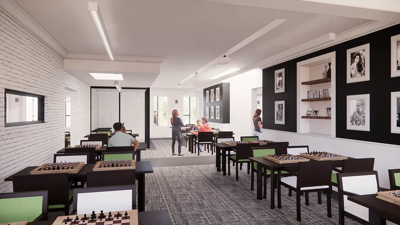 Saint Louis Chess Club Grand Reopening - Interior - Level 02 Chess Club Looking North