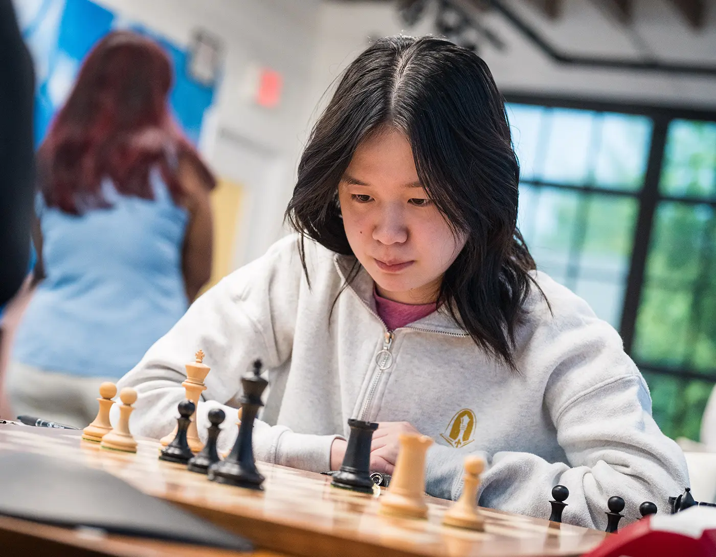 Alice Lee playing in Round 1 of the 2025 Cairns Cup