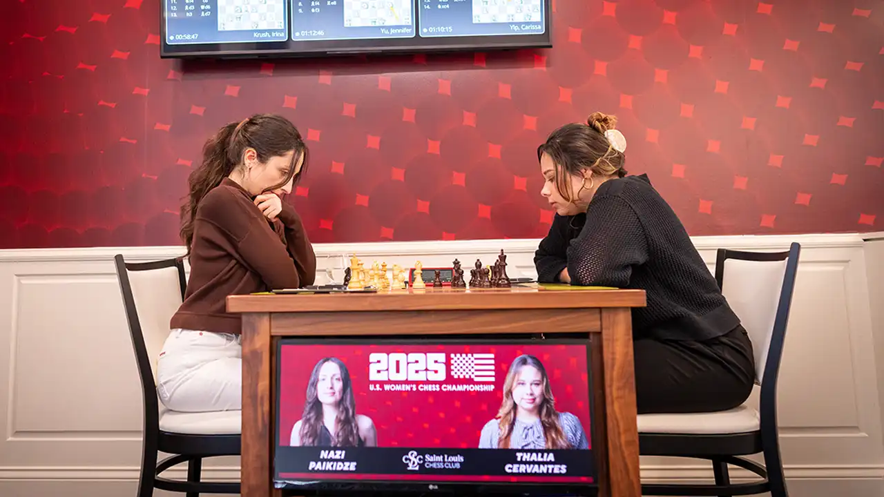 photo - 2025 U.S. Women's Chess Championship - Day 1 - IM Nazi Paikidze - GM Thalia Cervantes - LOU07454