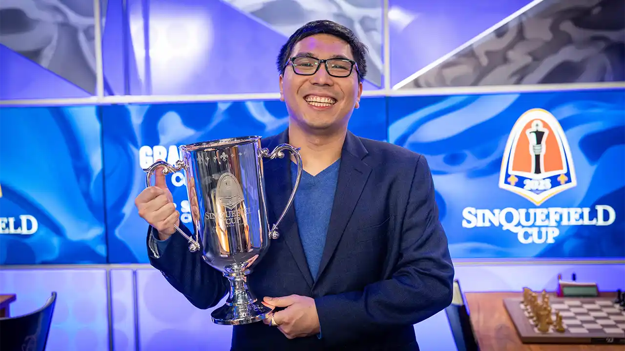 GM Wesley So Wins 2025 Sinquefield Cup Champion Trophy