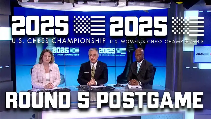web graphic - 2025 U.S. Chess Championship - POSTGAME ROUND 5 Thumbnail