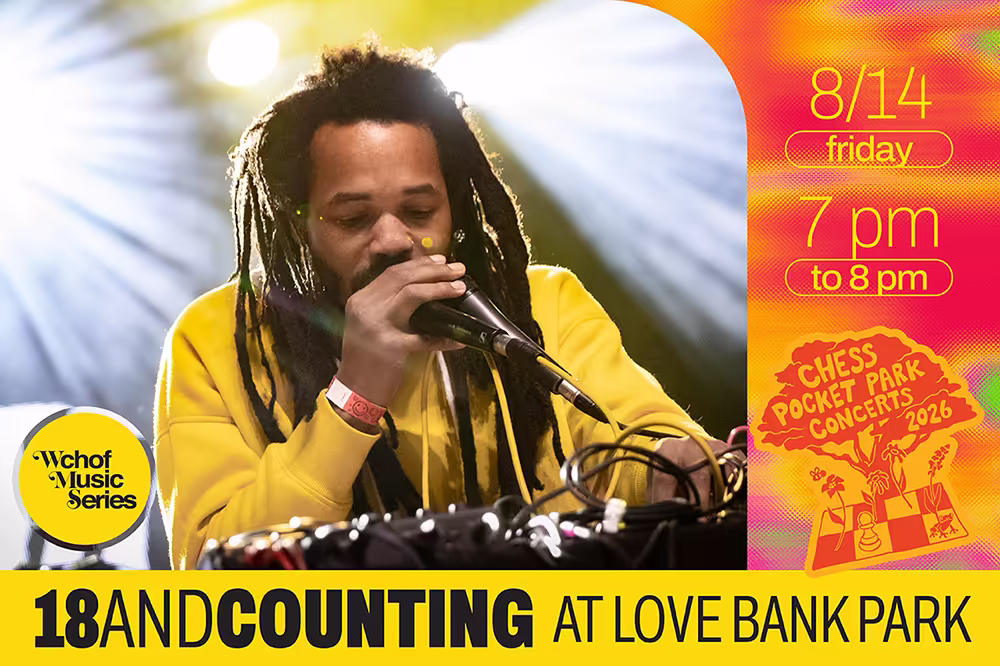 2026 Chess Pocket Park Concert- 18&Counting at Love Bank Park promo graphic