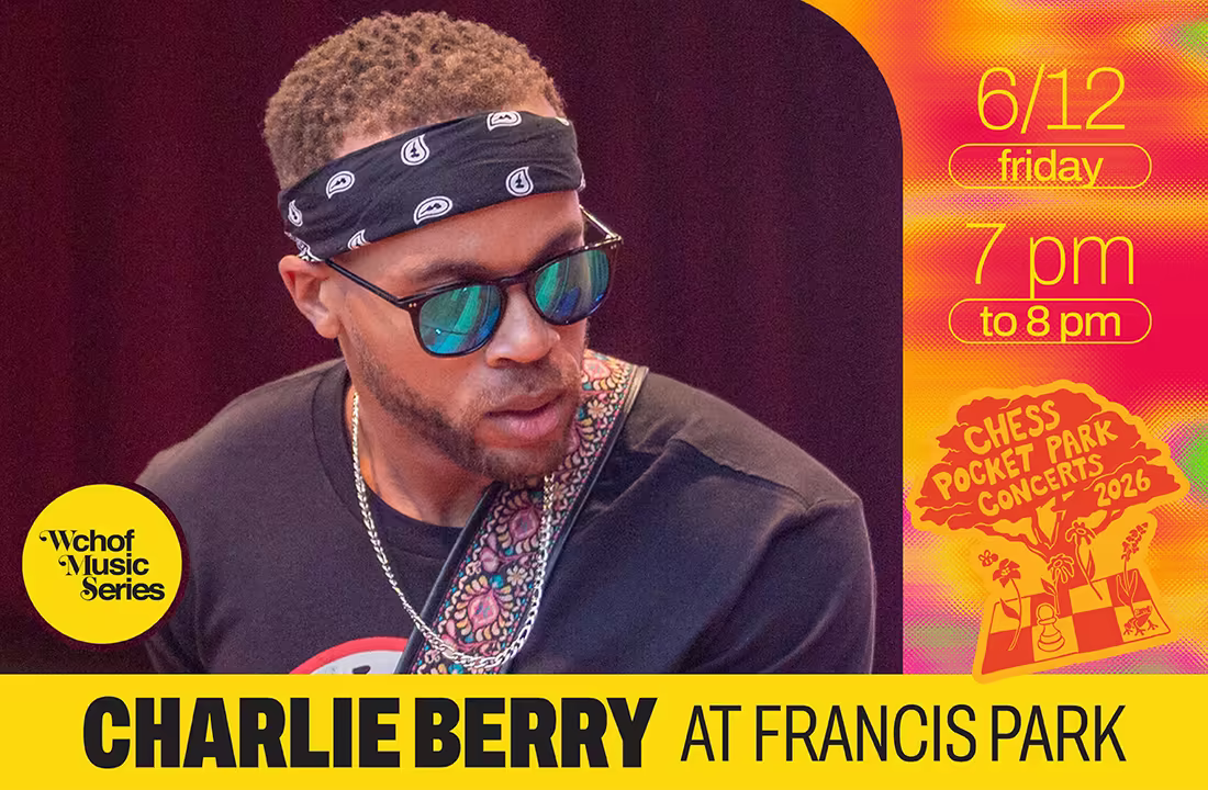 2026 Chess Pocket Park Concert- Charlie Berry at Francis Park promo graphic