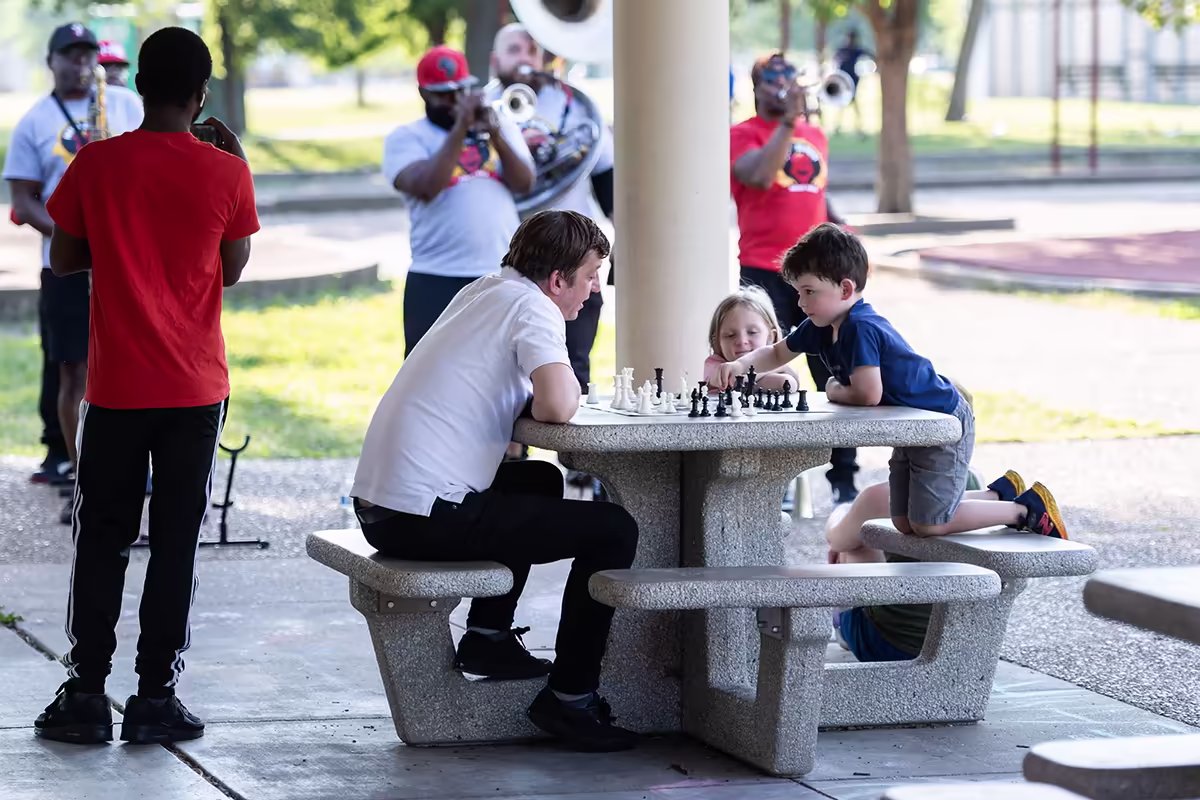 Chess Pocket Park Concert - Red and Black Brass Band event photo