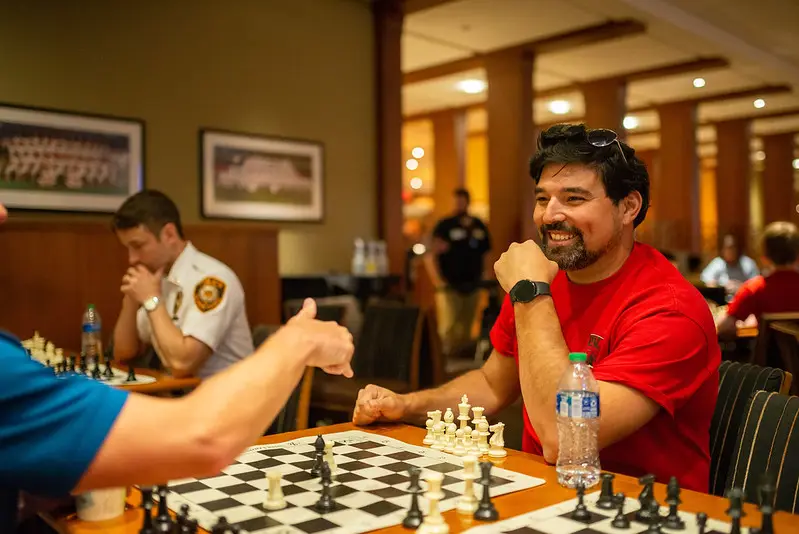 A student learning chess